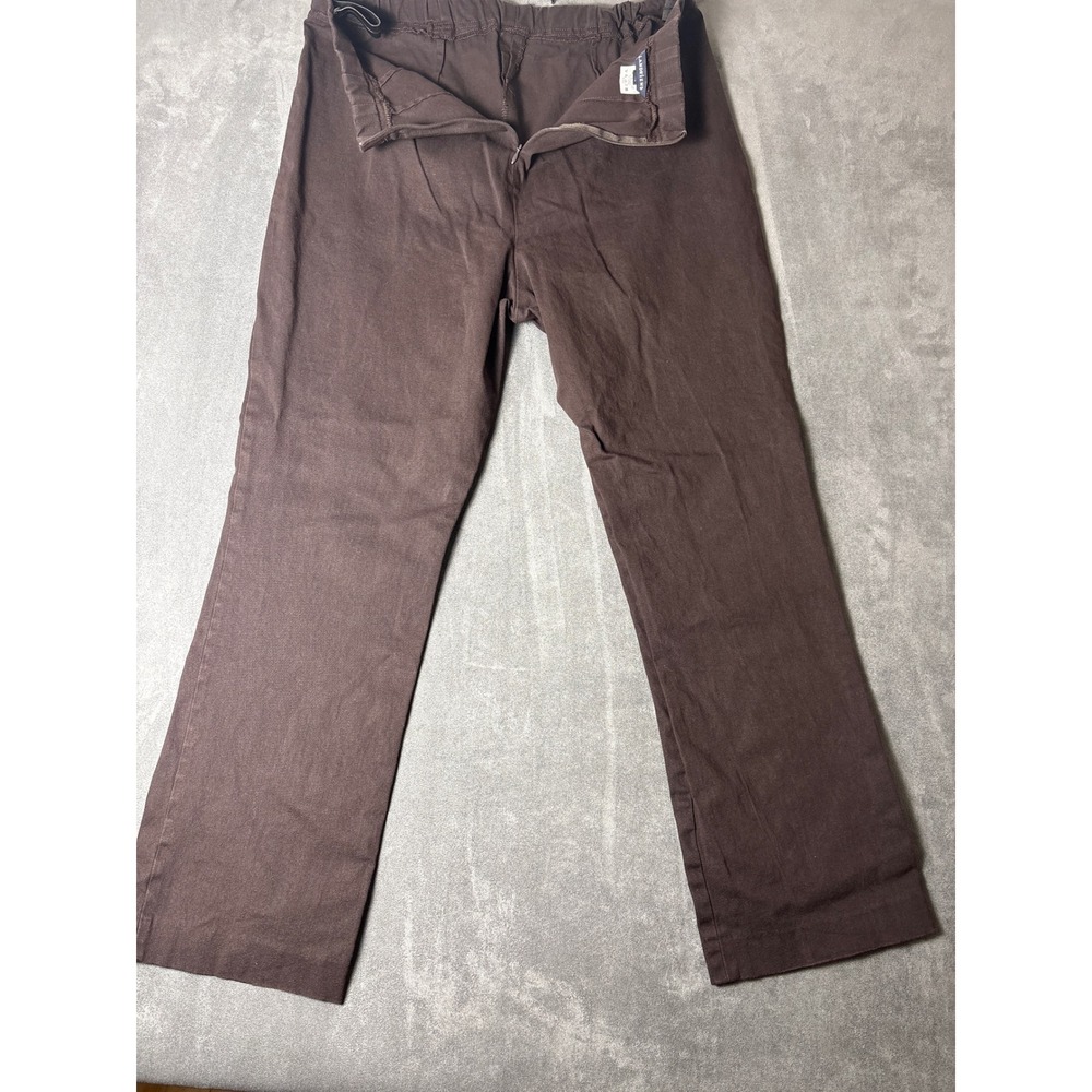 Lands' End Brown Stretch Cotton Side Zip Flare Leg